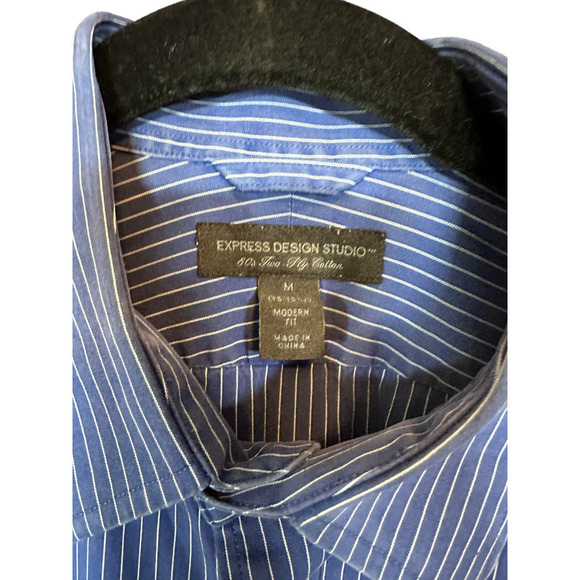 Express Men's Design Studio Long Sleeve Button Down Size M Neck 15"-15.5" - Picture 2 of 5
